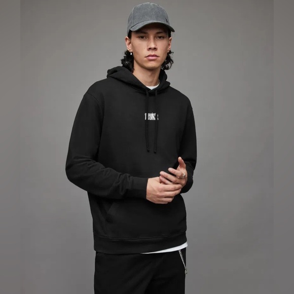 All Saints Hoodie | Black Underground Oversized Pullover  Sz Small Men’s - Picture 1 of 5